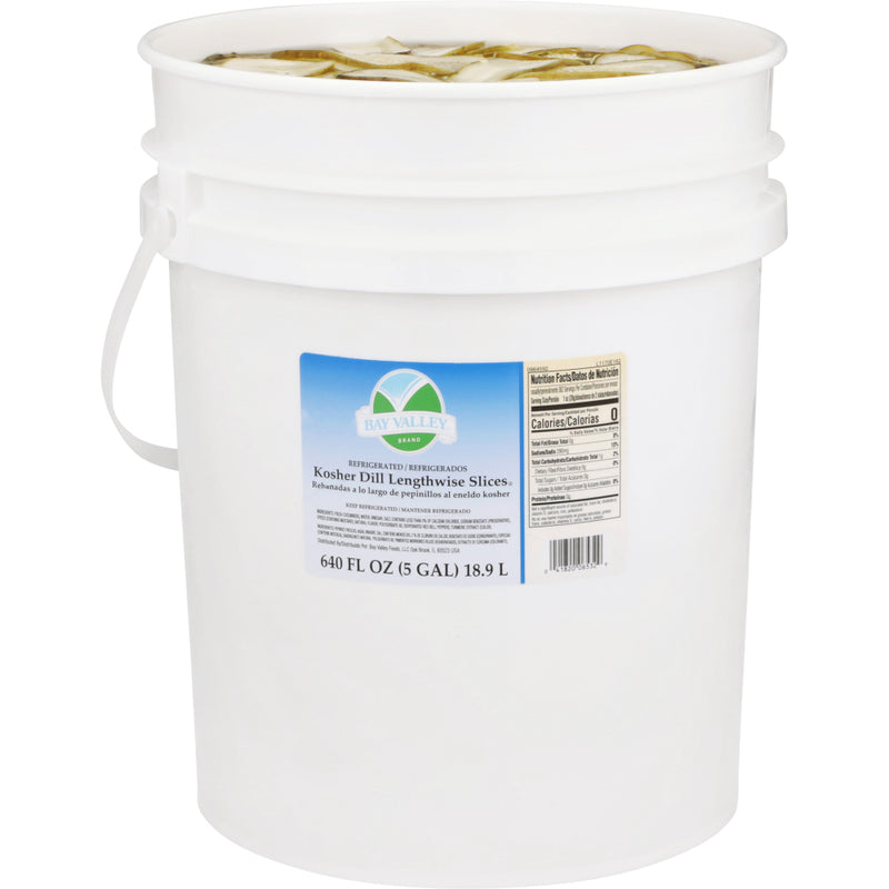 Pickles Kosher Lengthwise Slice 5Gal (Smooth) Bay valley