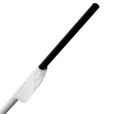 Straws Black 10.25 Wrapped 1200/cs