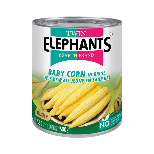 2 Elephant Thai Baby Corn 6#10 Can
