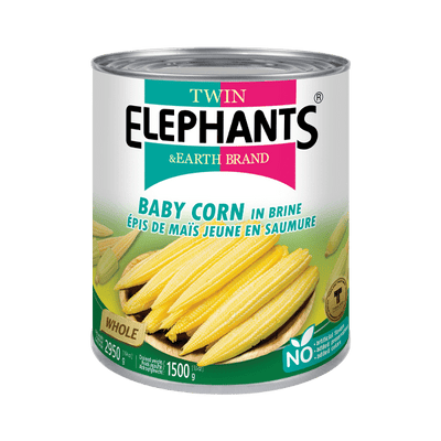 2 Elephant Thai Baby Corn 6#10 Can