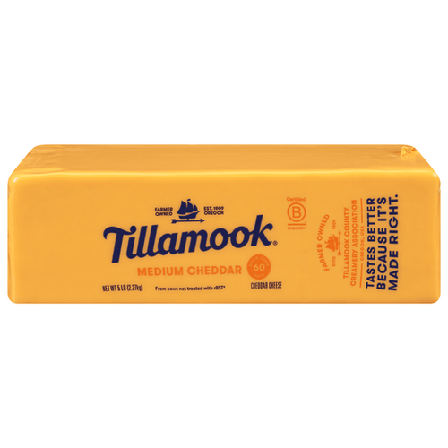 Cheese Loaf Med Cheddar 6/5lb Tillamook