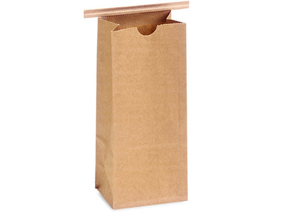 Coffee Bag Duplex W/Tie Kraft 3-3/8X2.5X7.75 NAT 1000ct