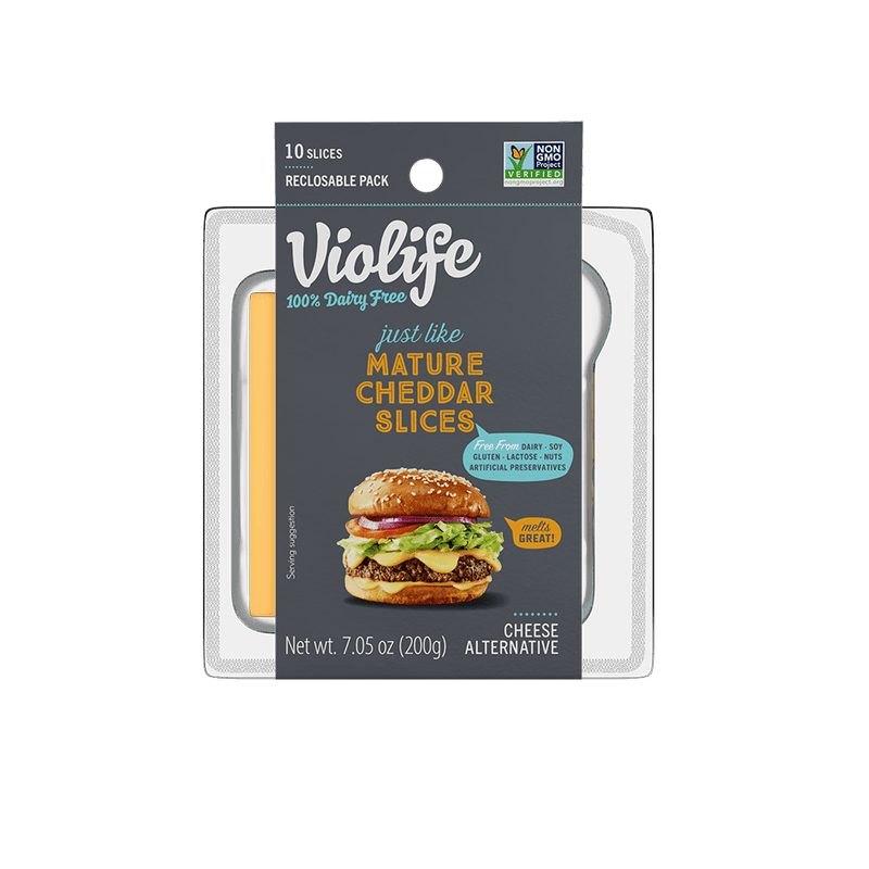 Cheese Sliced Mature Cheddar Violife 8/7.1