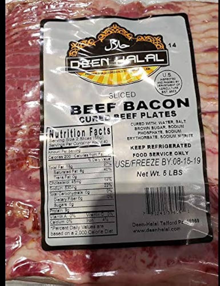 Beef Bacon Sliced 5lb (Deen Halal)