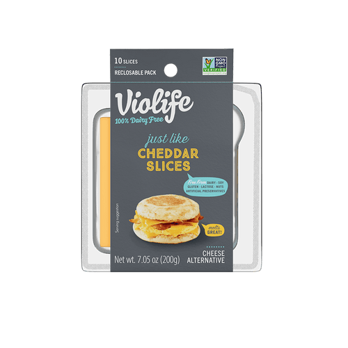 Cheese Sliced Cheddar Violife 8/7.05oz