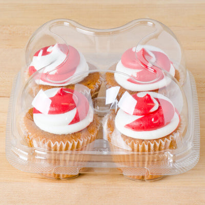 Container Cupcake 4ct Hinged Carrs 350cs