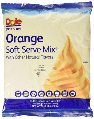 Orange Soft Serve Mix 4/4.4lb Dole