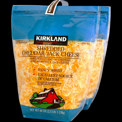 KS Shredded Cheddar Jack Cheese 2.5lbs 2 ct