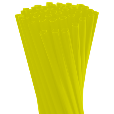 Straws 8in. Yellow Neon Fat 2400ct