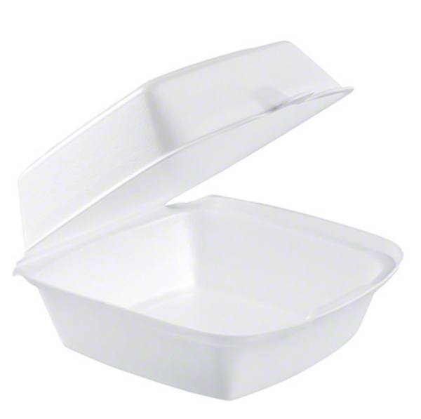 Styro 6in. Hinged Sandwich Container White 200ct *** Special Order ***