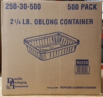 Pan, Aluminum Oblong 250X230X258 2.25# 500/cs *** Special Order ***