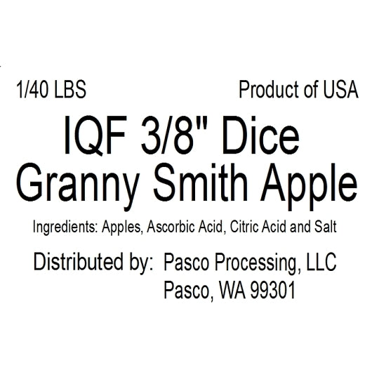 SO IQF Diced Apples 40lb