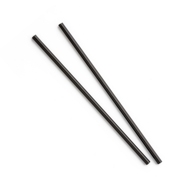 Straws 8" Black Fat 2400ct