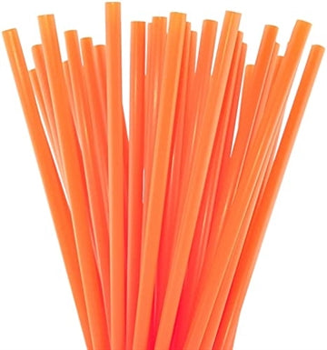 Straw Neon Orange 8" Bargain