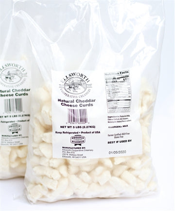 Cheese Curds White Cheddar All Natural 2/5lb