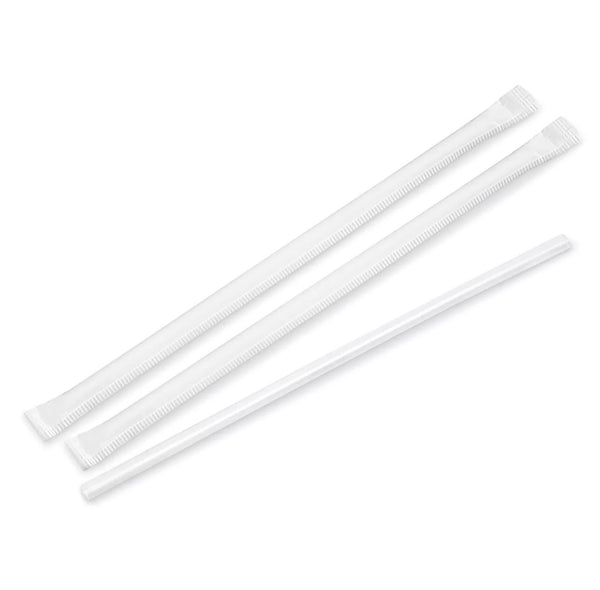 Straws Wrapped Jumbo Clear 7.75in. 24/500