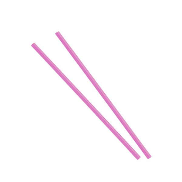 Straws 8in. Pink Neon Fat 2400ct