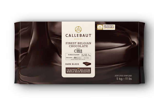 Callebaut Dark (Semi-Sweet) Block-C811NV-132  5/11lb (53.1%)