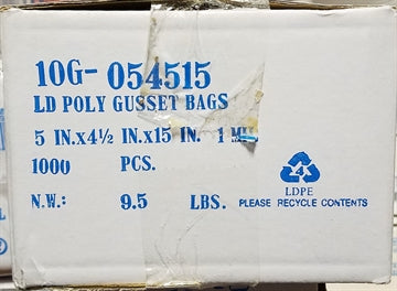 Poly Bags 5x4-1/2x15 1000ct