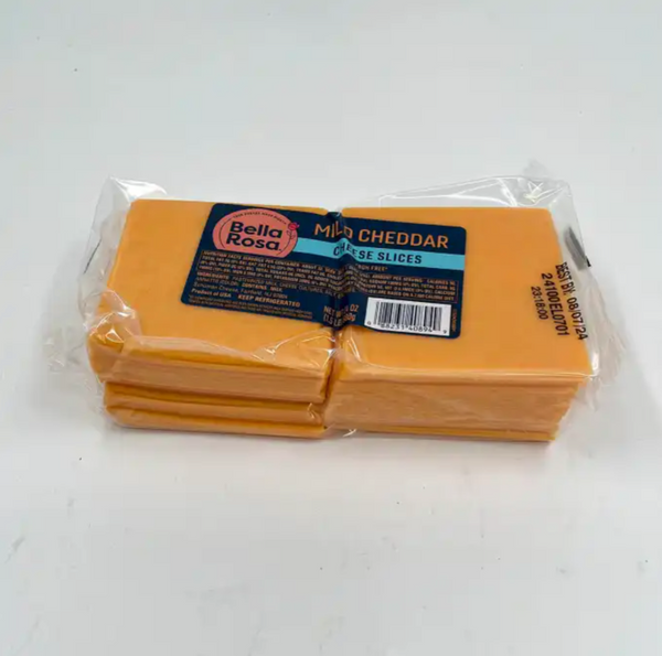 Cheese Sliced Mild Cheddar 8/1.5lb Bella Rosa