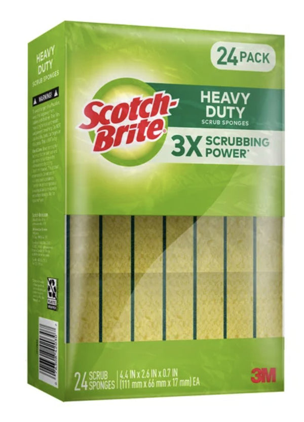 Scrubbies Green Scotch Brite with Sponge 24ct
