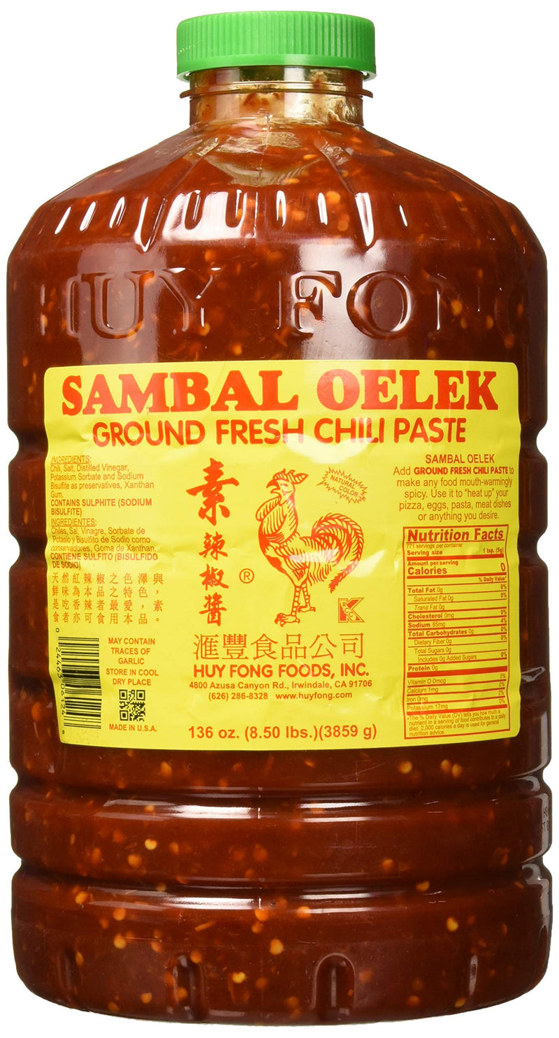 Huy Fong Sambal Oelek 3X136oz (8.50lb Bottle)