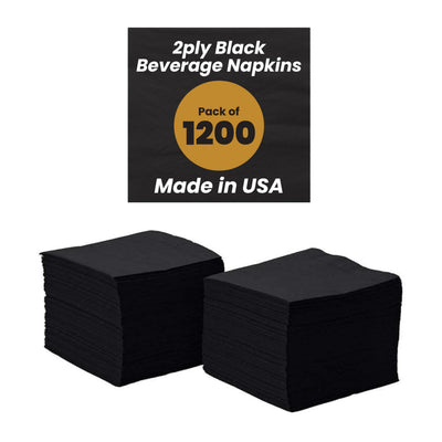 Napkin Beverage Black 10x10 1200cs