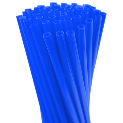 Straws Blue Neon Fat 8" 2400ct (D)