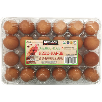 KS Organic Large Eggs Free Range 2 Dozen