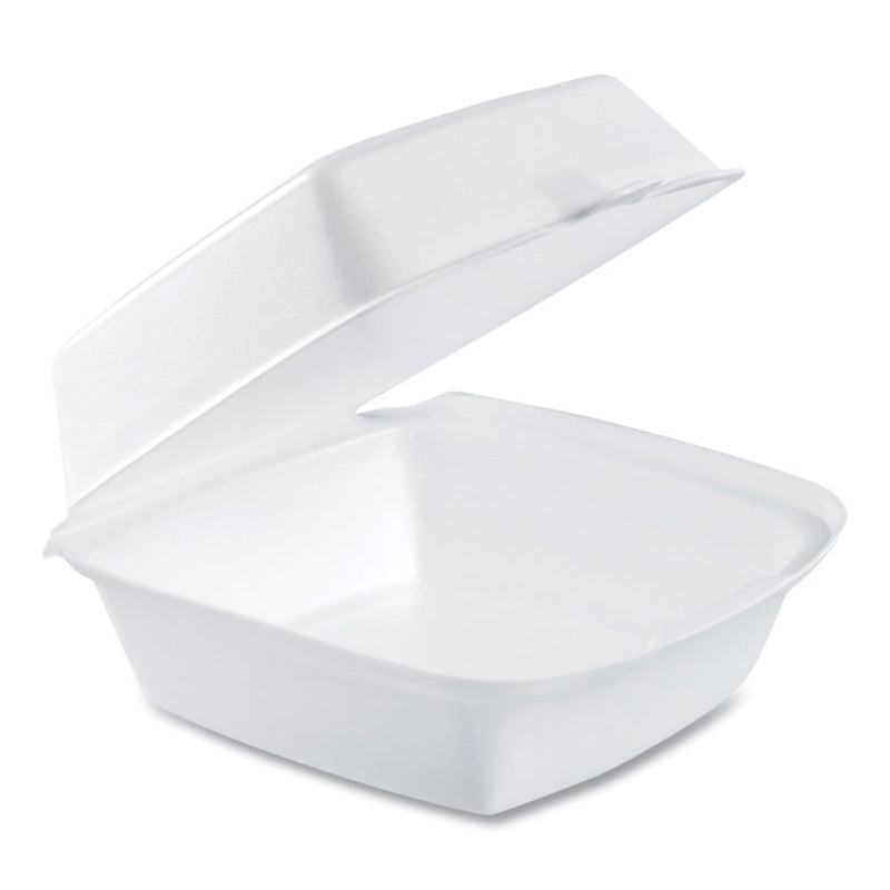 Food Container Styro Hinged 5.75X5.75X3.13 White 200/cs Snap