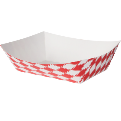 Food Tray 3lb Paper Red/White 500ct