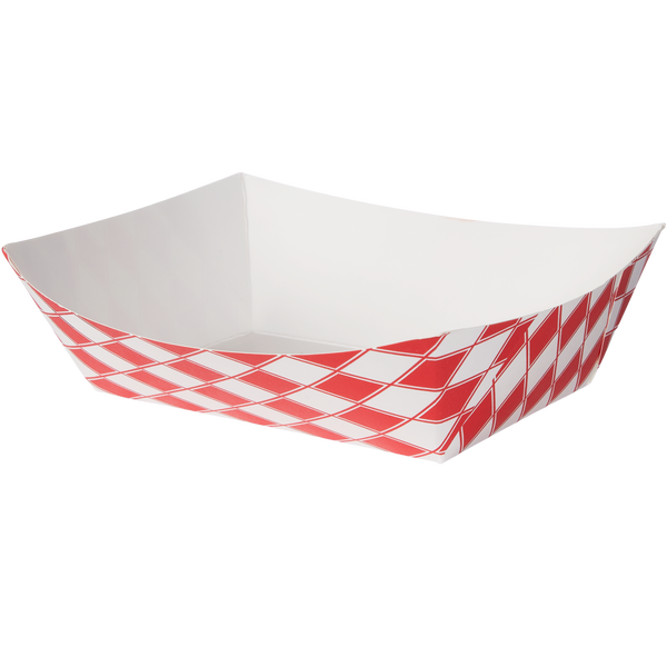 Food Tray 3lb Paper Red/White 500ct