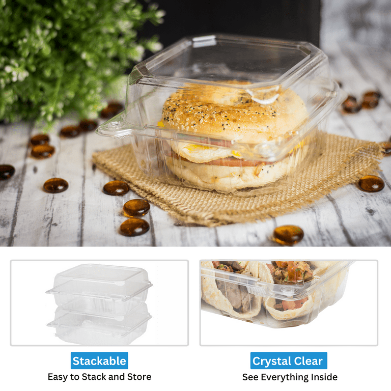 Clear 6x6 Hinged Sandwich Container 400ct (YCASH11600000)