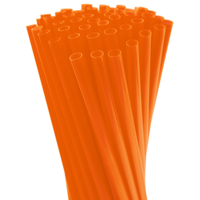 Straw Neon Orange 8" Bargain
