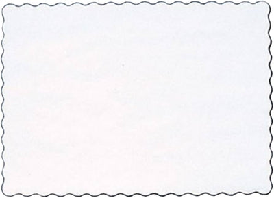 Placemats White Scalloped Edges 10inx14in