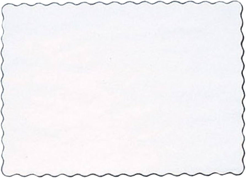 Placemats White Scalloped Edges 10inx14in