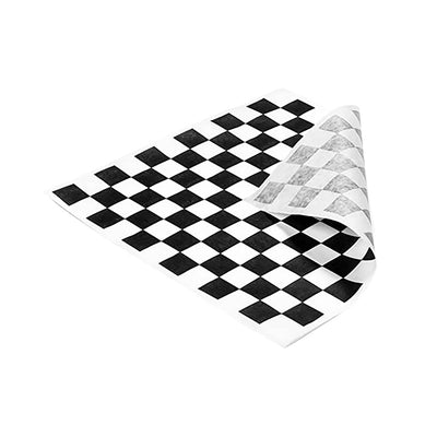 Wax Sheet 12X12 Black Checkered Grease Resistant 5/1000ct