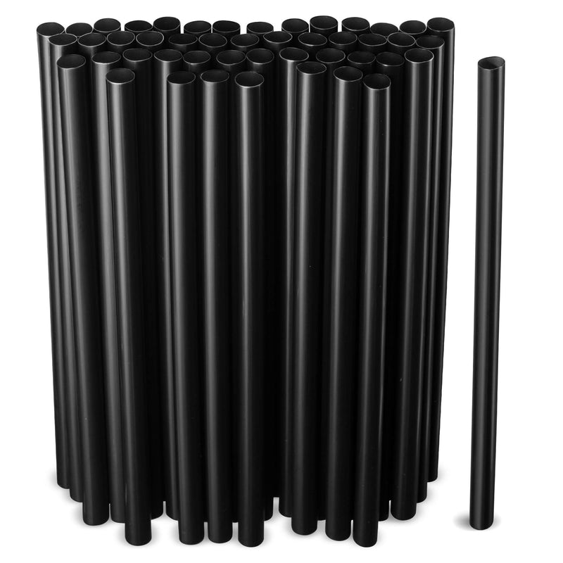 Straws 9" Black Giant Straw Plastic 24/300ct TGW924