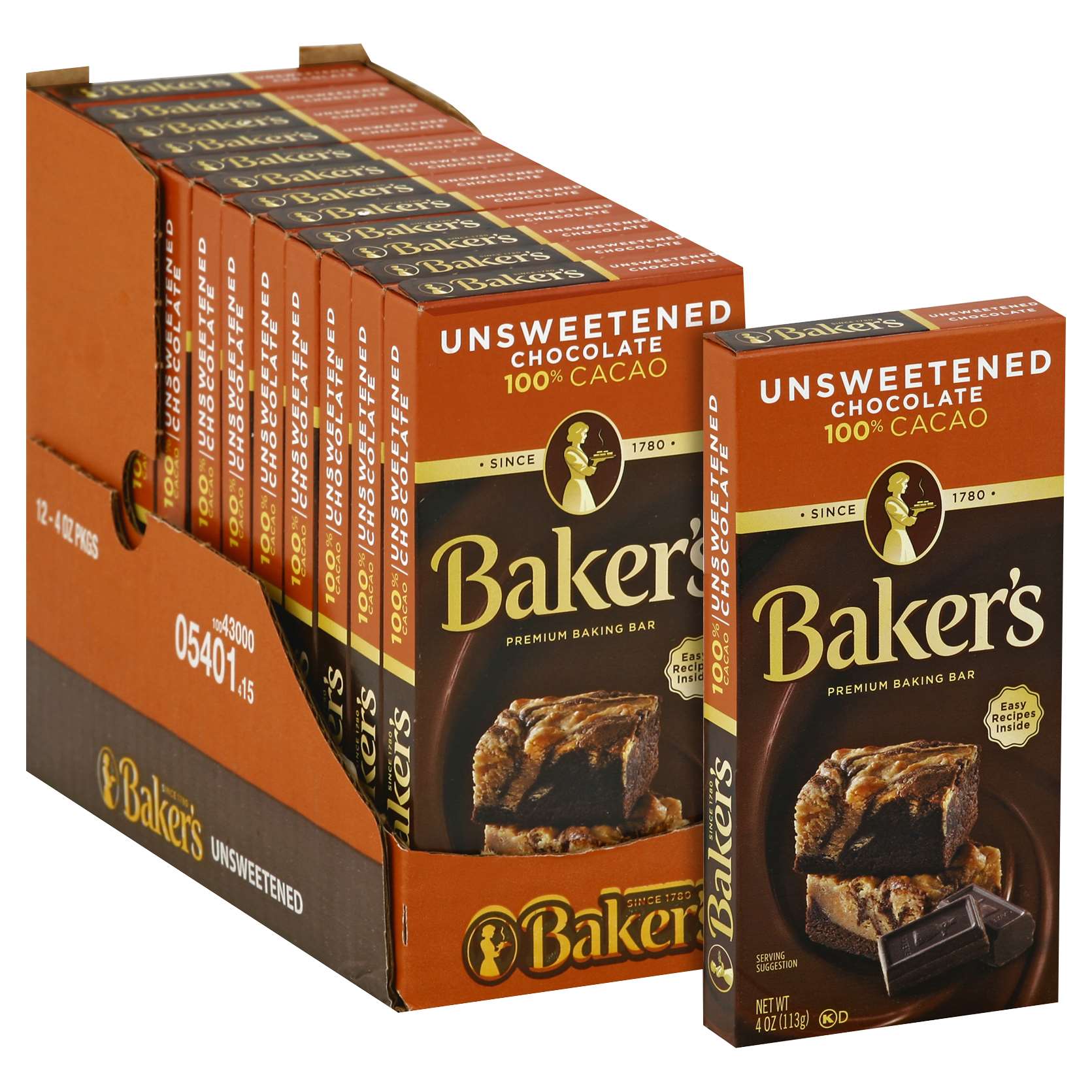 Chocolate Bakers Unsweetened12/4oz - Sold by PACK