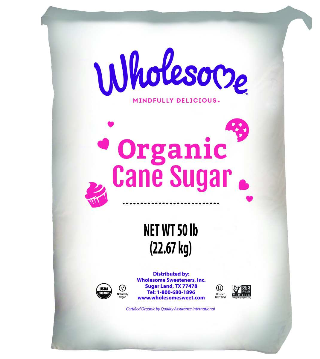 Sugar Organic Cane 50lb - Sold by PACK