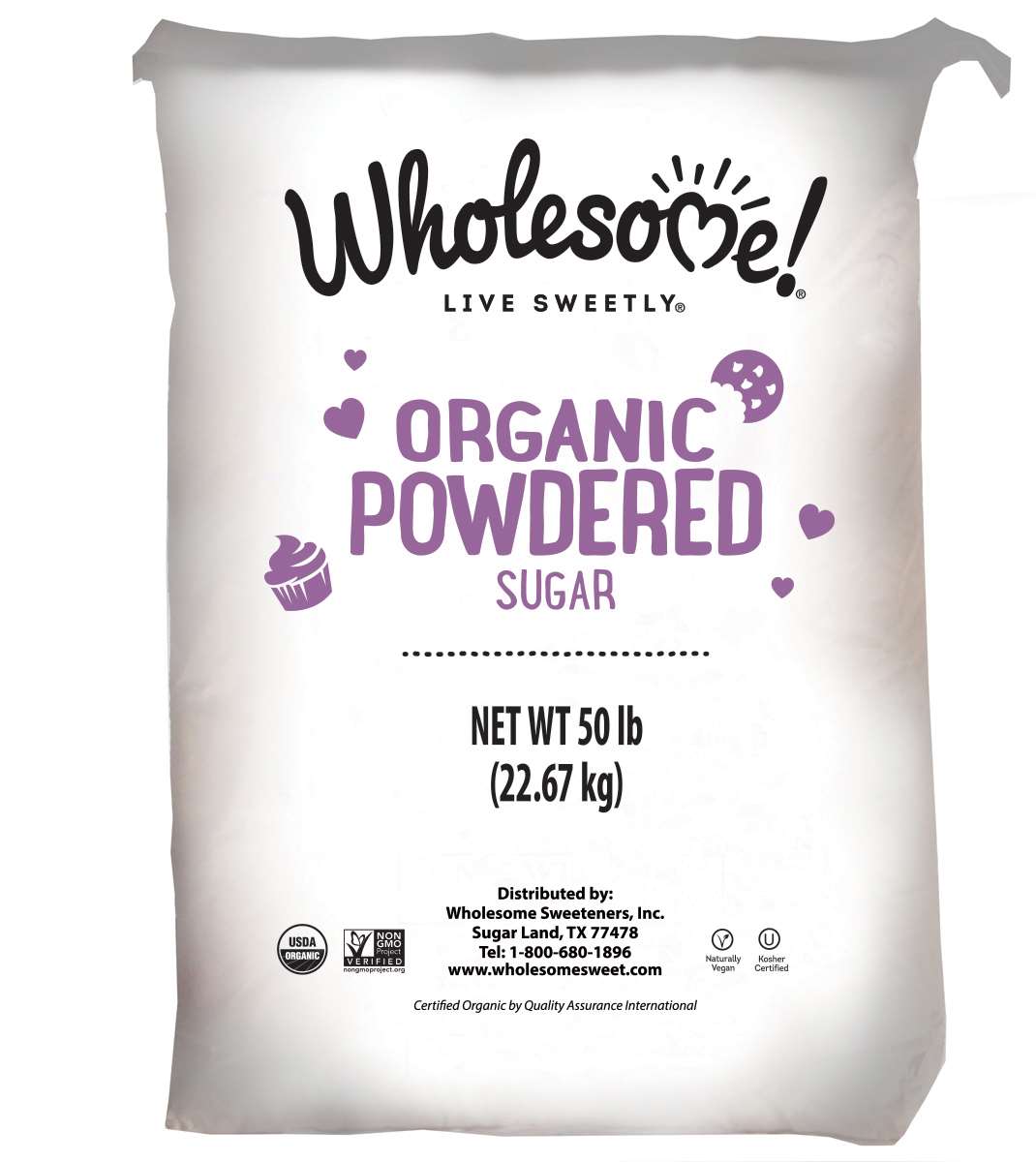Sugar Organic Powdered 50lb - Sold by PACK